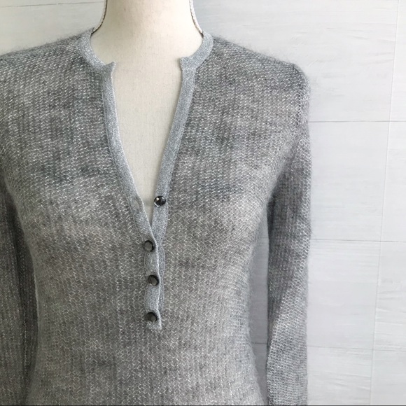 {Ann Taylor} Silver sheer mohair sweater, XSP - Picture 2 of 6